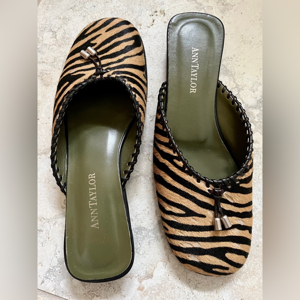 Fur Slip On (Mule) with Leather Interior And Sole. Pristine Condition Size 7M